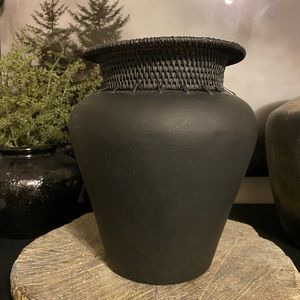 Home Decor Hand Painted Black Vase
